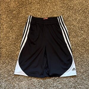 Adidas Black Shorts with White Stripes